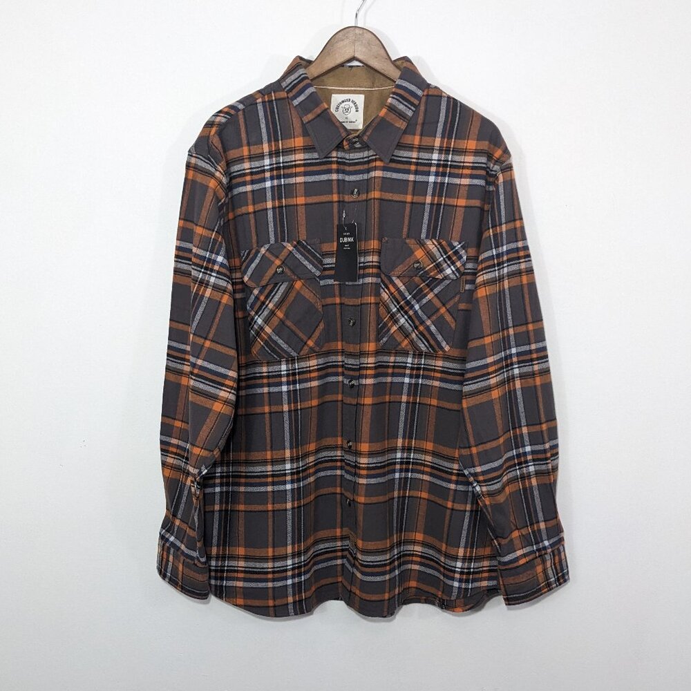 NWT Dubinik Customized Version Men Flannel Shirt Long Sleeve Button Plaid XL